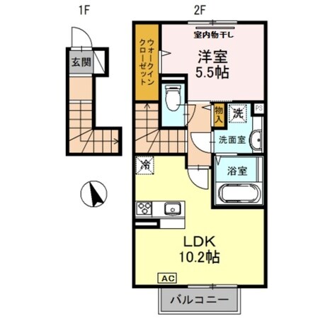 西鈴蘭台駅 徒歩5分 2階の物件間取画像